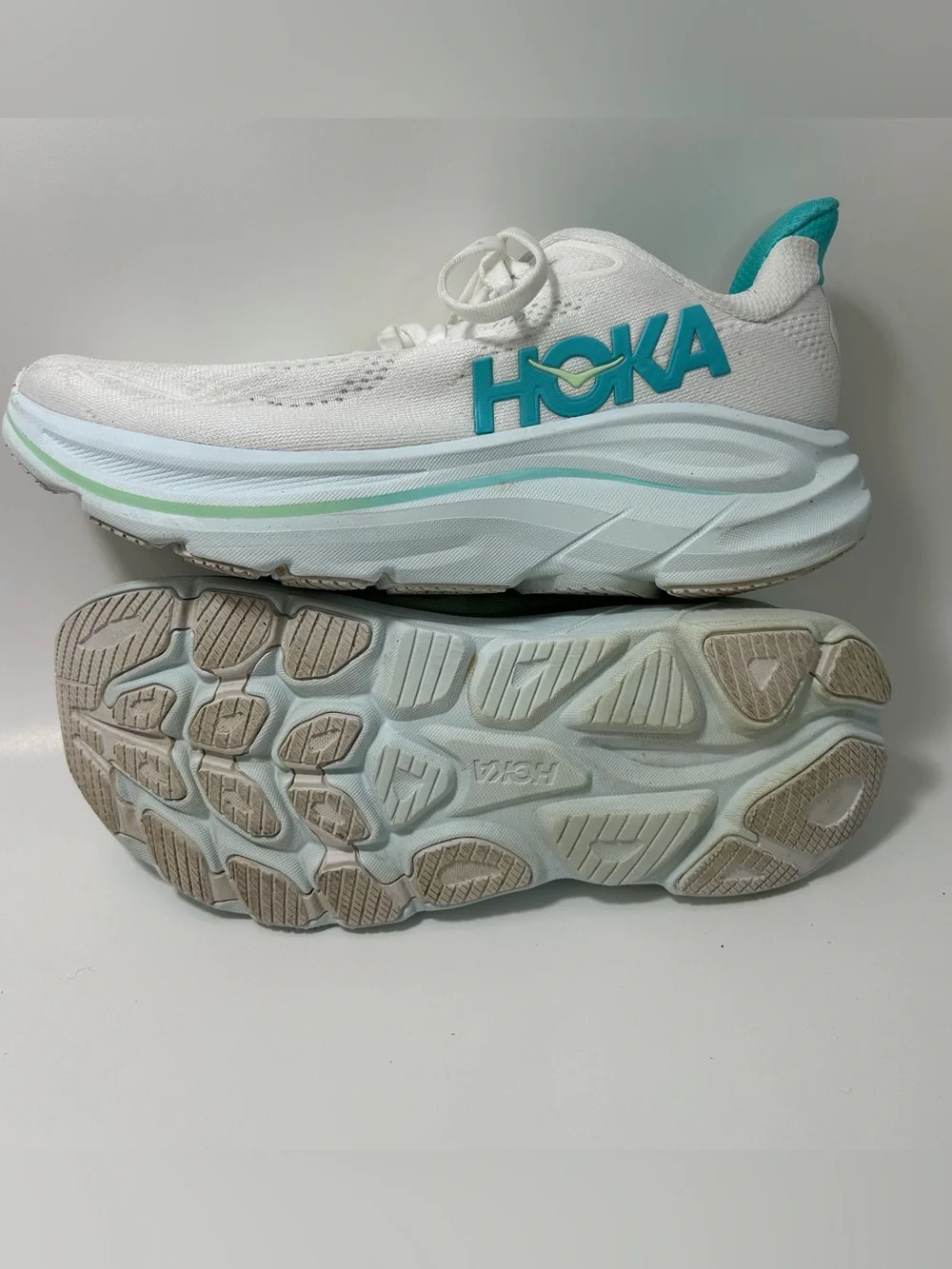 Hoka One One HOKA Clifton 10 Women’s 8.5 Teal Running Sneakers Shoes Hiking